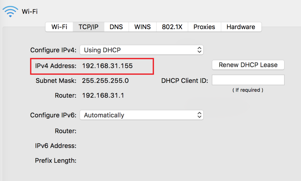 My Local IP Address - MAC